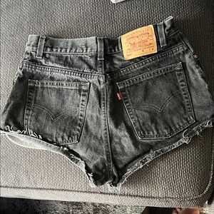 Levi's Black Washed Denim Cutoff Shorts